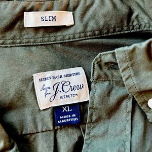 J Crew olive green button down